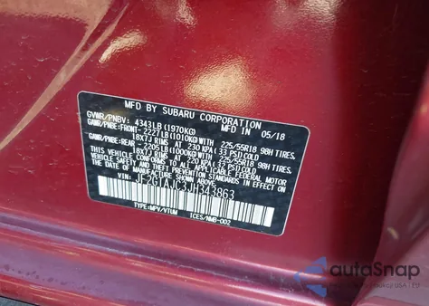 2018 Subaru Crosstrek 2.0I Limited from USA, damaged, VIN JF2GTAJC3JH343863